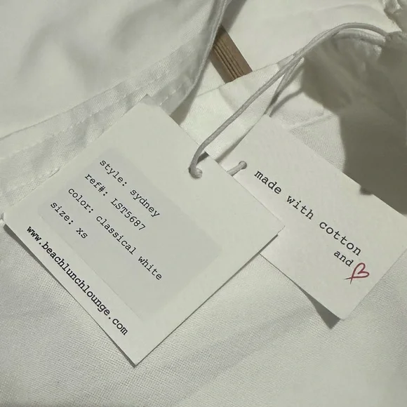 Beach Lunch Lounge White Long Sleeve
Button Down Shirt XS NWT - Picture 8 of 11